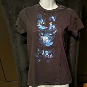 Hybrid Threads Black Galaxy Cat T-Shirt